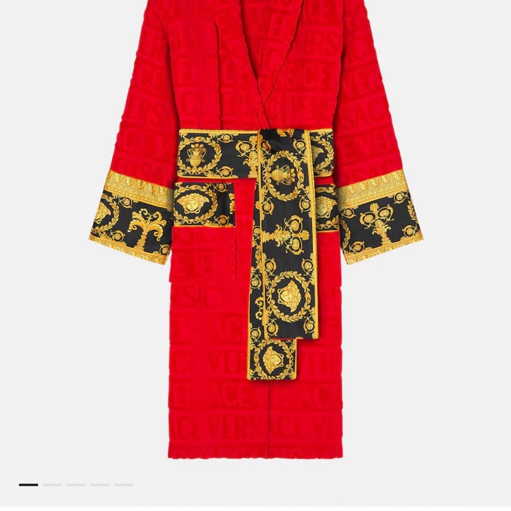Versace Red and Gold Patterned Robe - Picture 6 of 6